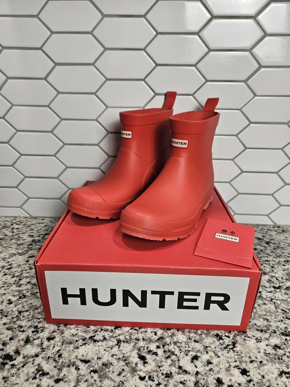 Hunter Kids Bright Red Short Rain Boots